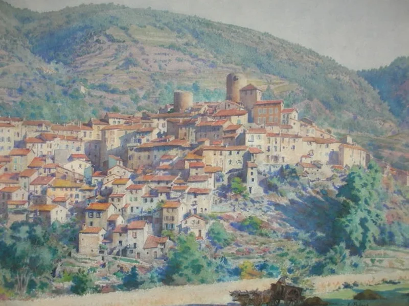 1872-Ernest Jean-Marie Millard de Bois Durand - Veduta del villaggio di Palalda